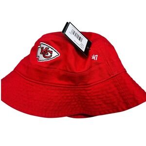 '47 Brand Kansas City Chiefs Bucket Hat Unisex OSFA Red NFL Embroidered Logo NWT